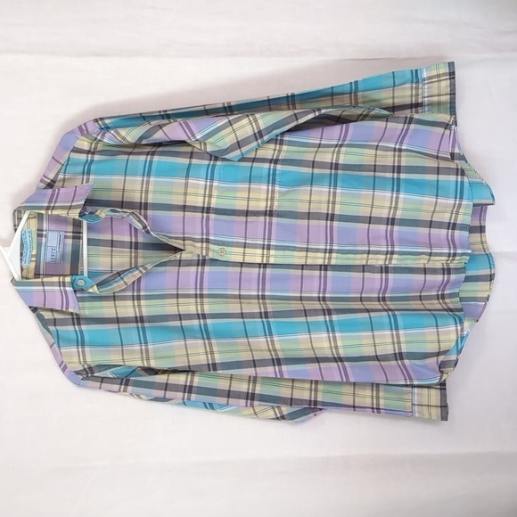 1980s Vtg Levi's Colorgraphs Pastel Plaid Long Sleeve Button Up Size Large - Picture 1 of 5